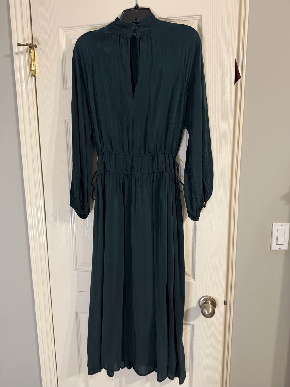Mango Long Sleeve Dark Teal Maxi Dress